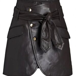 Marissa Webb Belted Leather Skirt